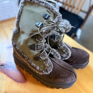 Skechers Brown and Olive Winter Boots